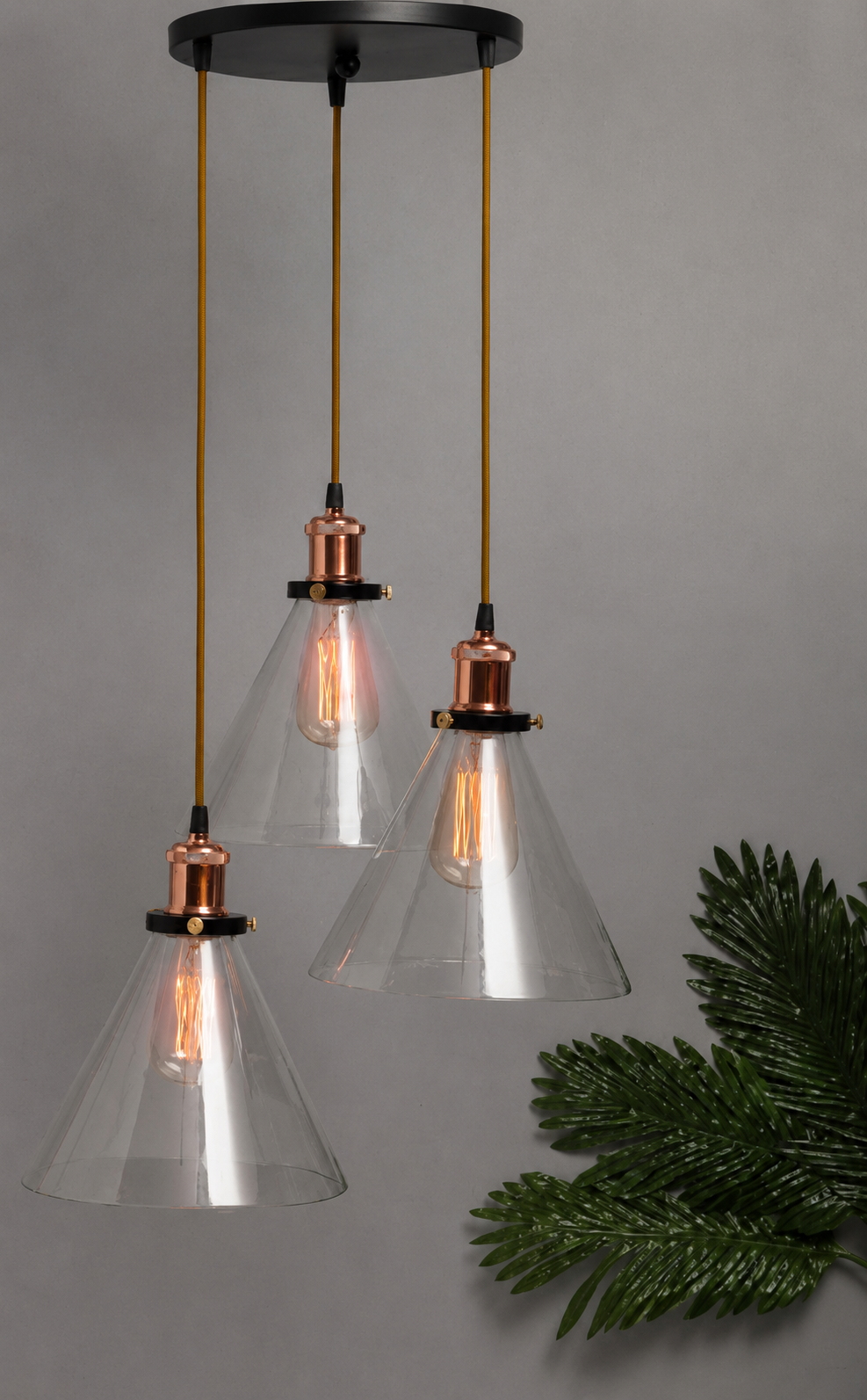 Homesake-Transparent Solid Handcrafted Glass Cluster Lights