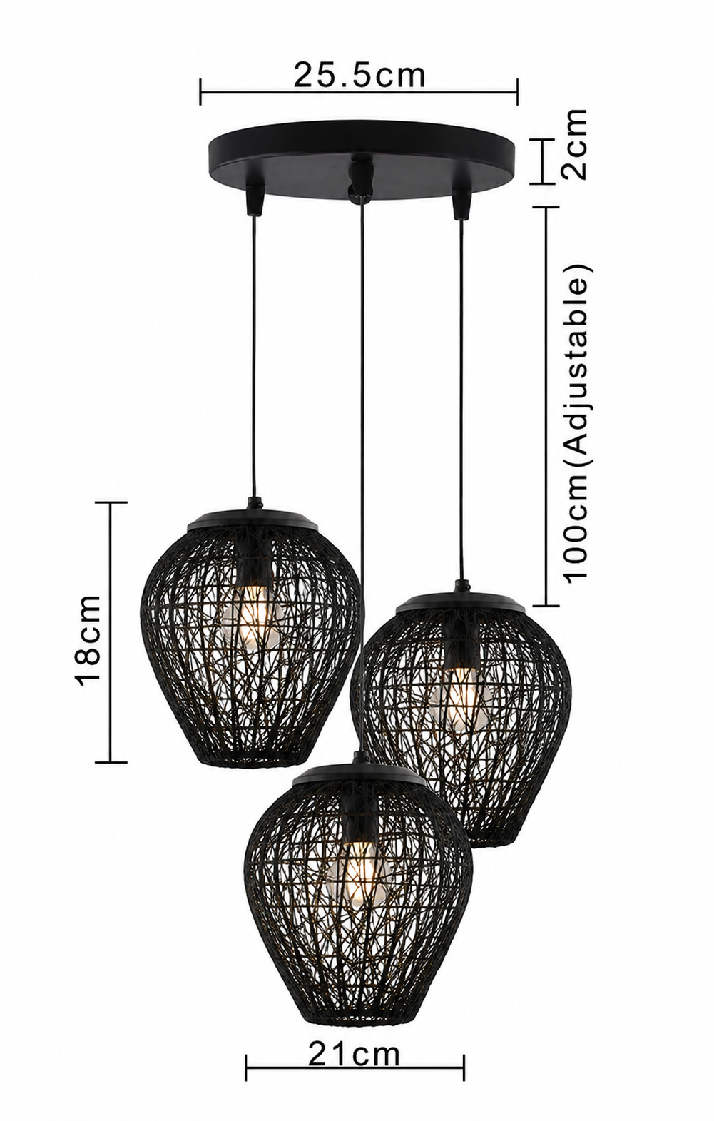Homesake - Black Solid Handcrafted Cluster Lights