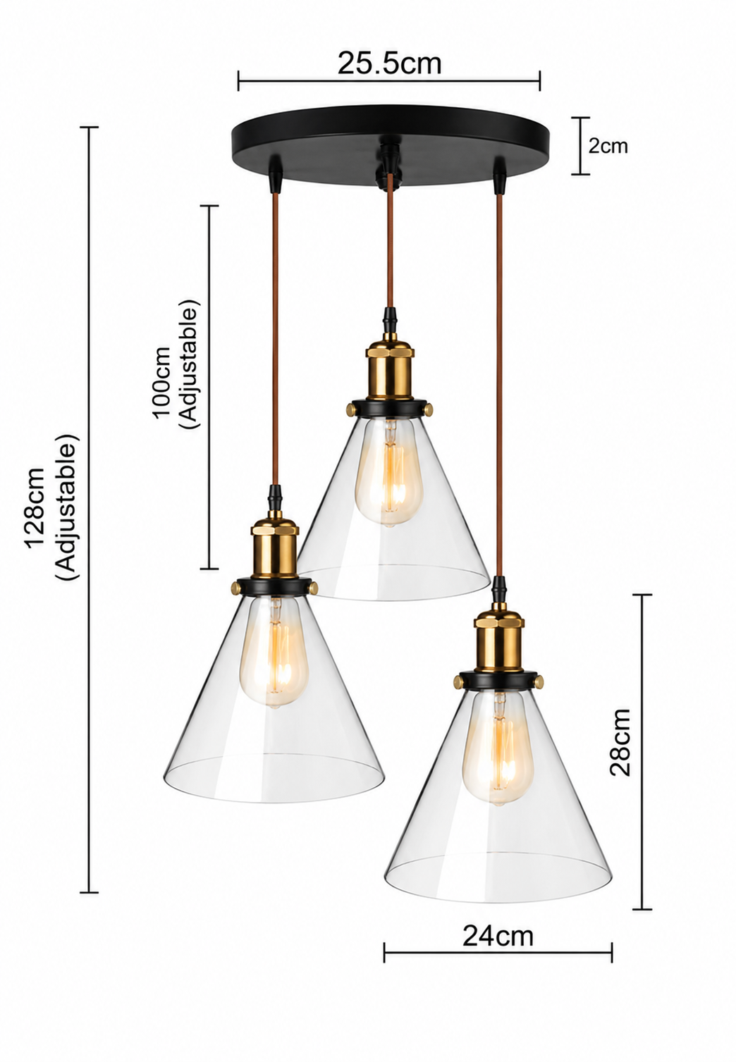 Homesake-Transparent Solid Handcrafted Glass Cluster Lights