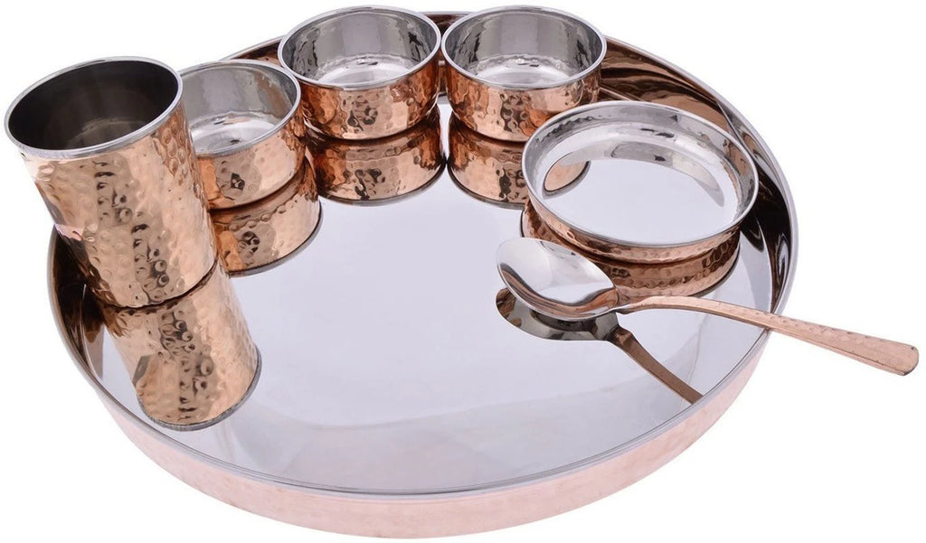 SSA Pack of 7 Copper Dinner Set (Brown)